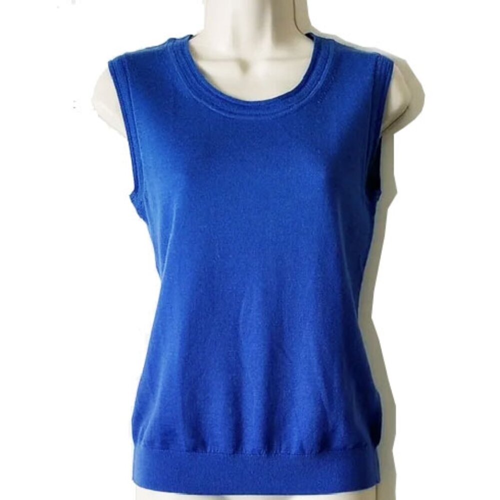 NWOT Banana Republic 100% Merino Wool Sleeveless Shell Sweater XS Blue